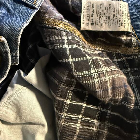 Carhartt Relaxed Fit Flannel-Lined Jeans, Men's Size 44x30 - Picture 7 of 9